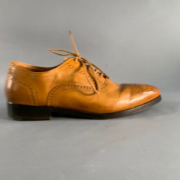 ALLEN EDMONDS Size 7 Tan Perforated Leather Oxford Lace Up Shoes - Picture 3 of 10